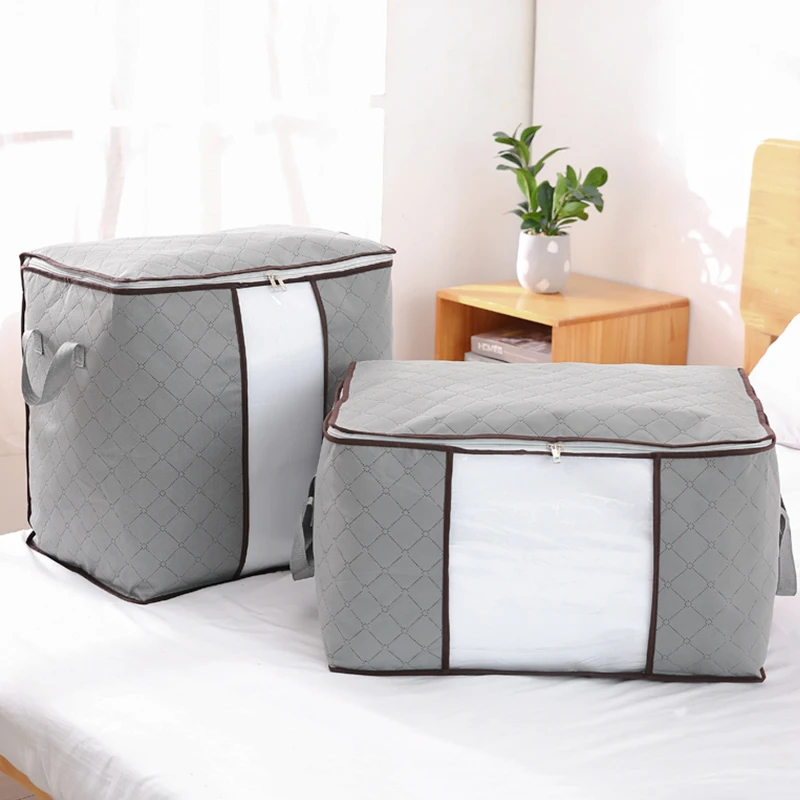 Large Capacity With Handle Clothes Storage Bag Blanket Bags Fabric