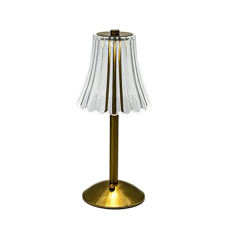 New Luxury LED Night Light Acrylic Transparent Lampshade USB Charging Desk Lamp Wireless Desk Lamp for Office Home Hotels Study