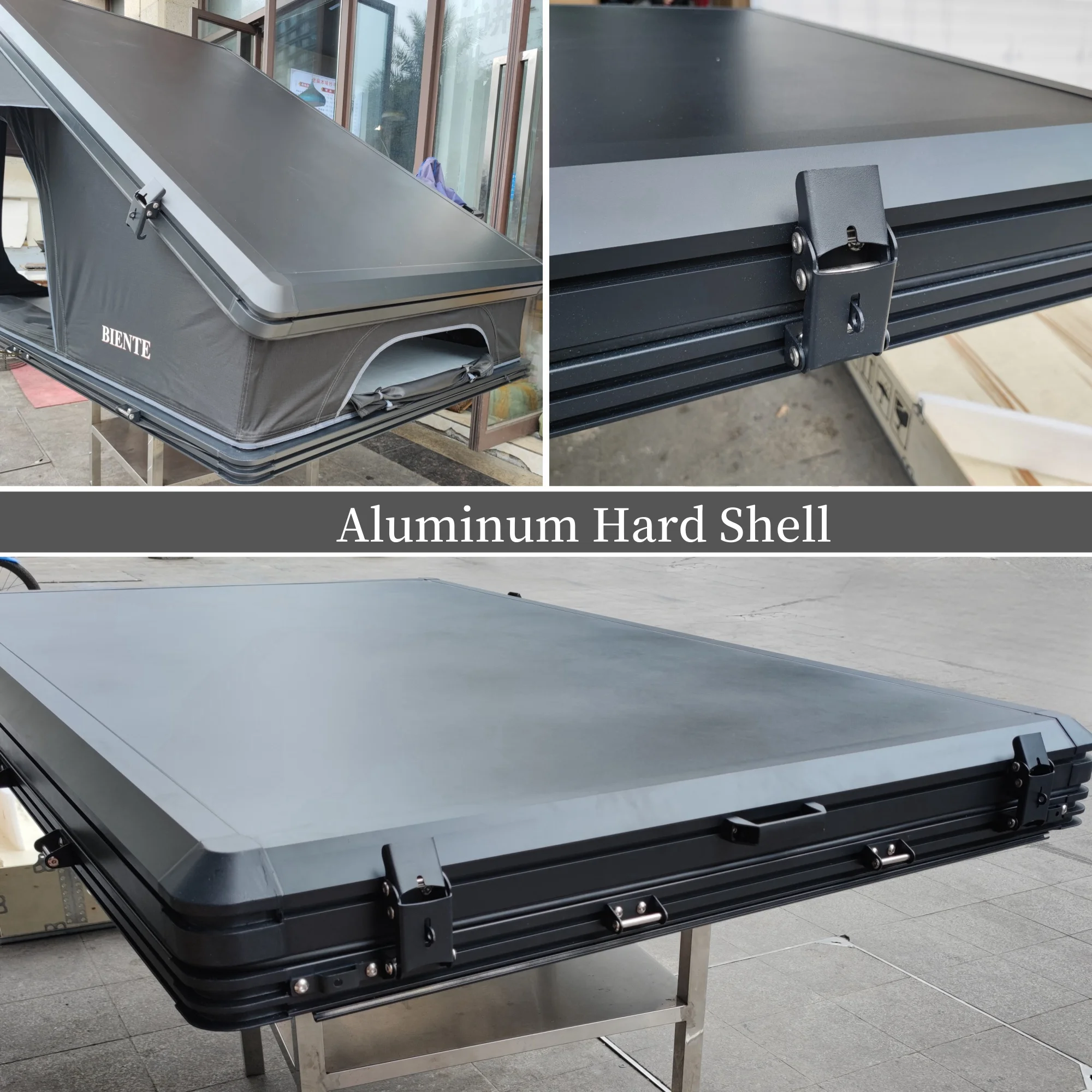 Aluminum Shell Roof Top Tent with 320g Polyester Cotton and Waterproof >3000 mm for 2-3 Person Camping