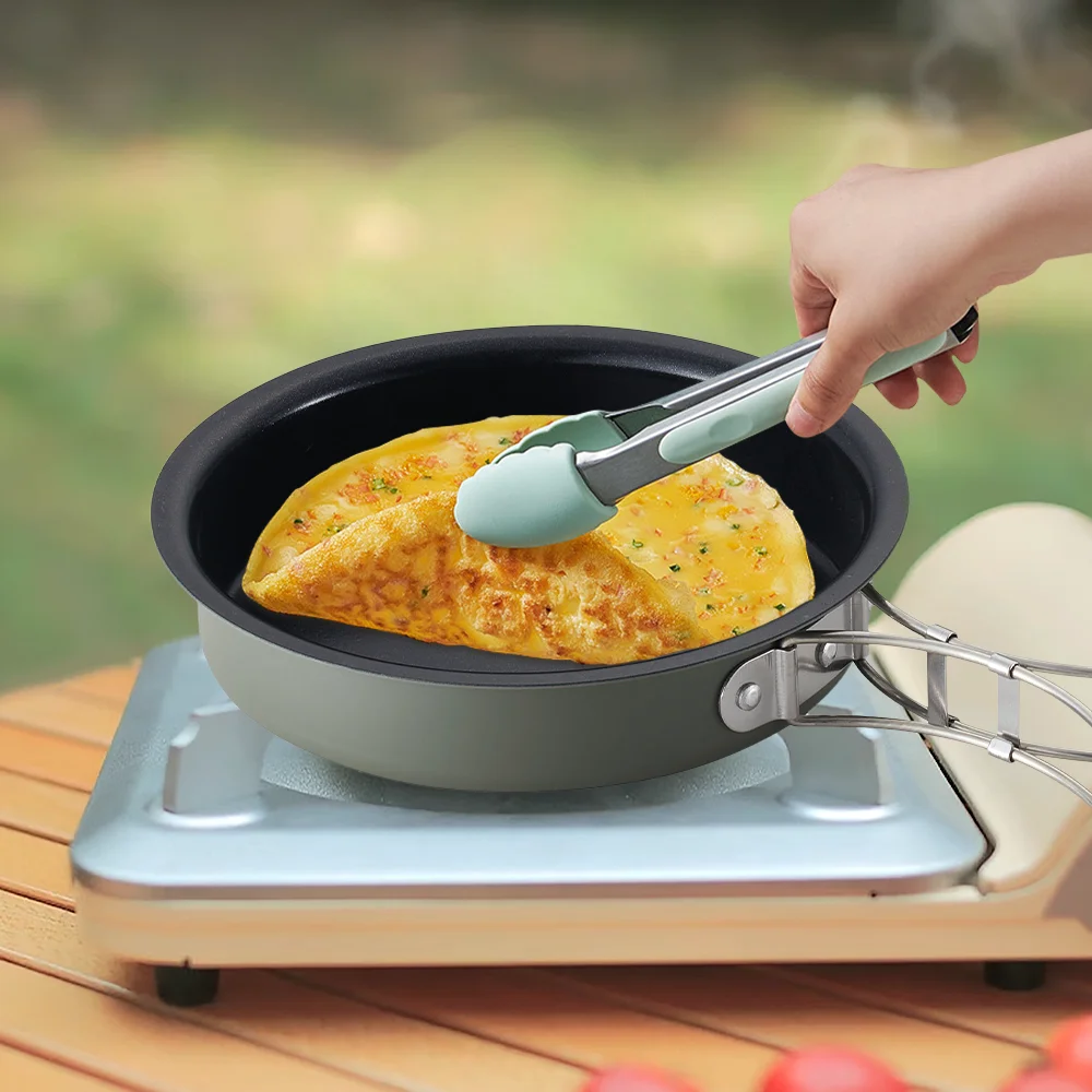 Lightweight 3Pcs Painted Aluminum Portable camping cooking kit picnic camping cookware non stick