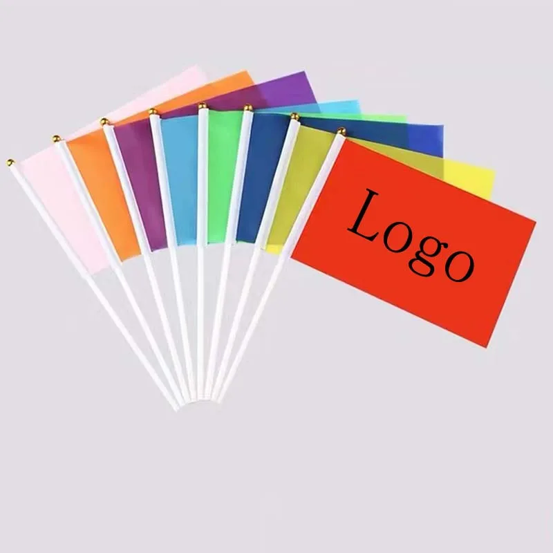 Customize Logo Mini Game Party Event Flag USA Mexican National Promotional Flags Small Countries Hand Waving Flags