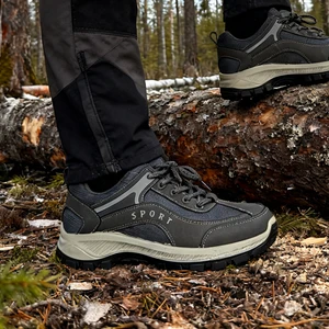 All-season Non-slip Soft Sole Casual Breathable Athletic Shoes for Senior Men Lace-up Lightweight and Comfortable Walking Shoes