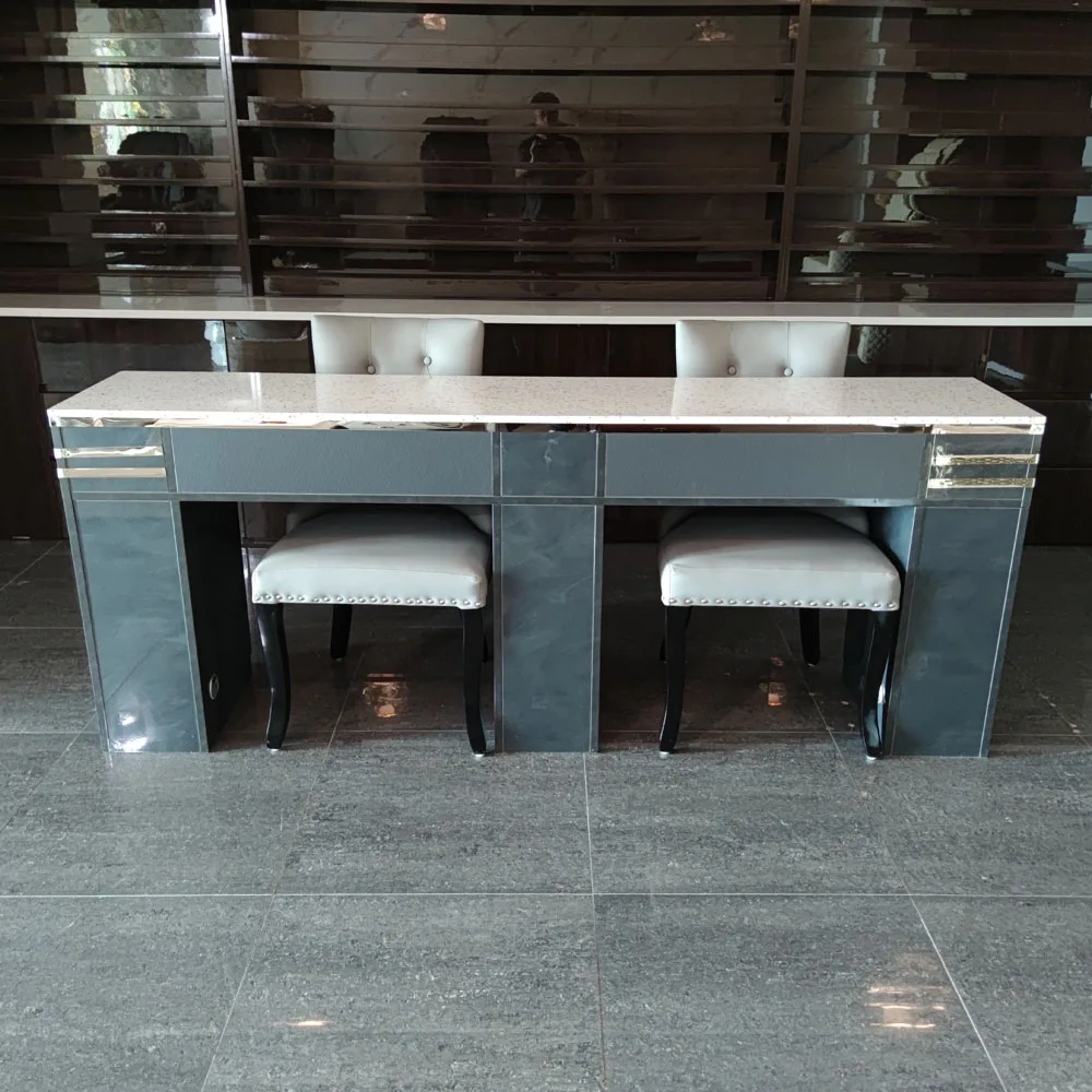 Wholesale Modern Mdf Nail Table From Vietnam for Manicure and Salon Furniture Manicure Salon Desk Marble Top