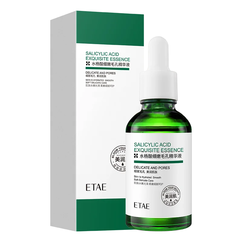 ETAE 30ml Private Label Salicylic Acid Essence Hyaluronic Acid Moisturizer Shrink Pores Serum
