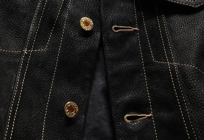 Men's Leather Jacket Turn-down Collar Cowhide Casual Coat_voghion.com