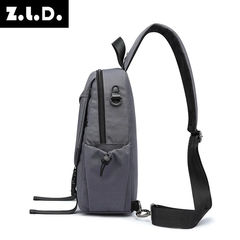 2025 New Men's Vintage Waterproof Durable Polyester Chest Crossbody Anti-theft Large Capacity Street Trendy Bag 8inch