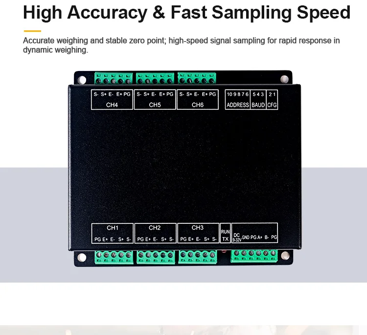 product huaqingjun 6 channel fully isolated weighing transmitter rs485 communication high precision digital module for load cell-10