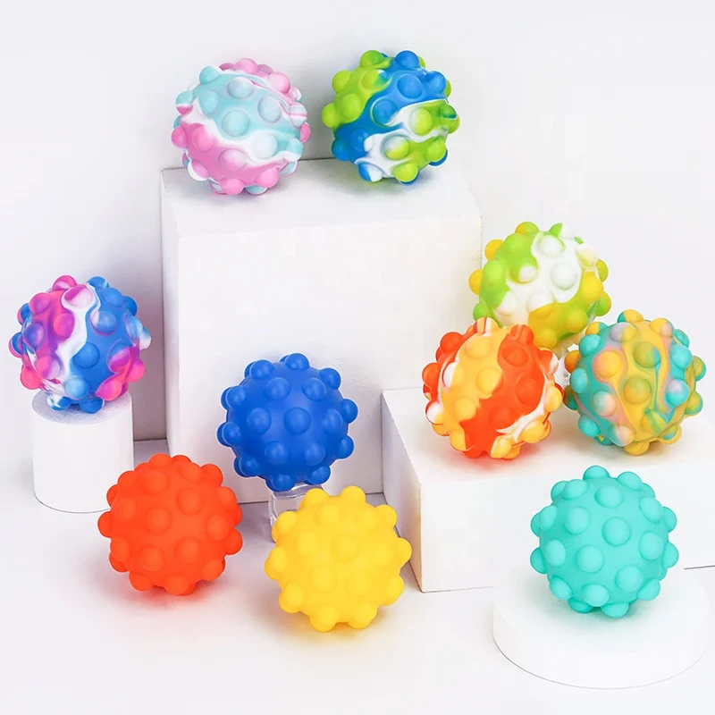Lower  Price  Newest stress balls  toys sensory  Funny  kids Silicone Squeeze Ball Bouncing reliever Stress  Fidget Ball Toys