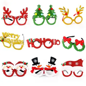 2024 New Cute Ins Colorful Ornaments Plastic Glasses Christmas Party  Decorations Toys With Candy