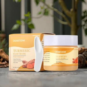 120g Turmeric Organic Facial Mud Mask Oil Control Brightening Whitening Anti-Aging Deep-Cleansing for All Skin Types
