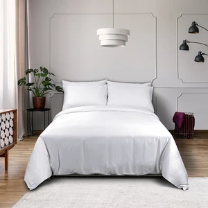 Queen Size Bed Sheet Set Super Soft Bamboo Anti Bacterial Quilt Cover Bedding Set Solid Color Sheets Pillowcases Sets