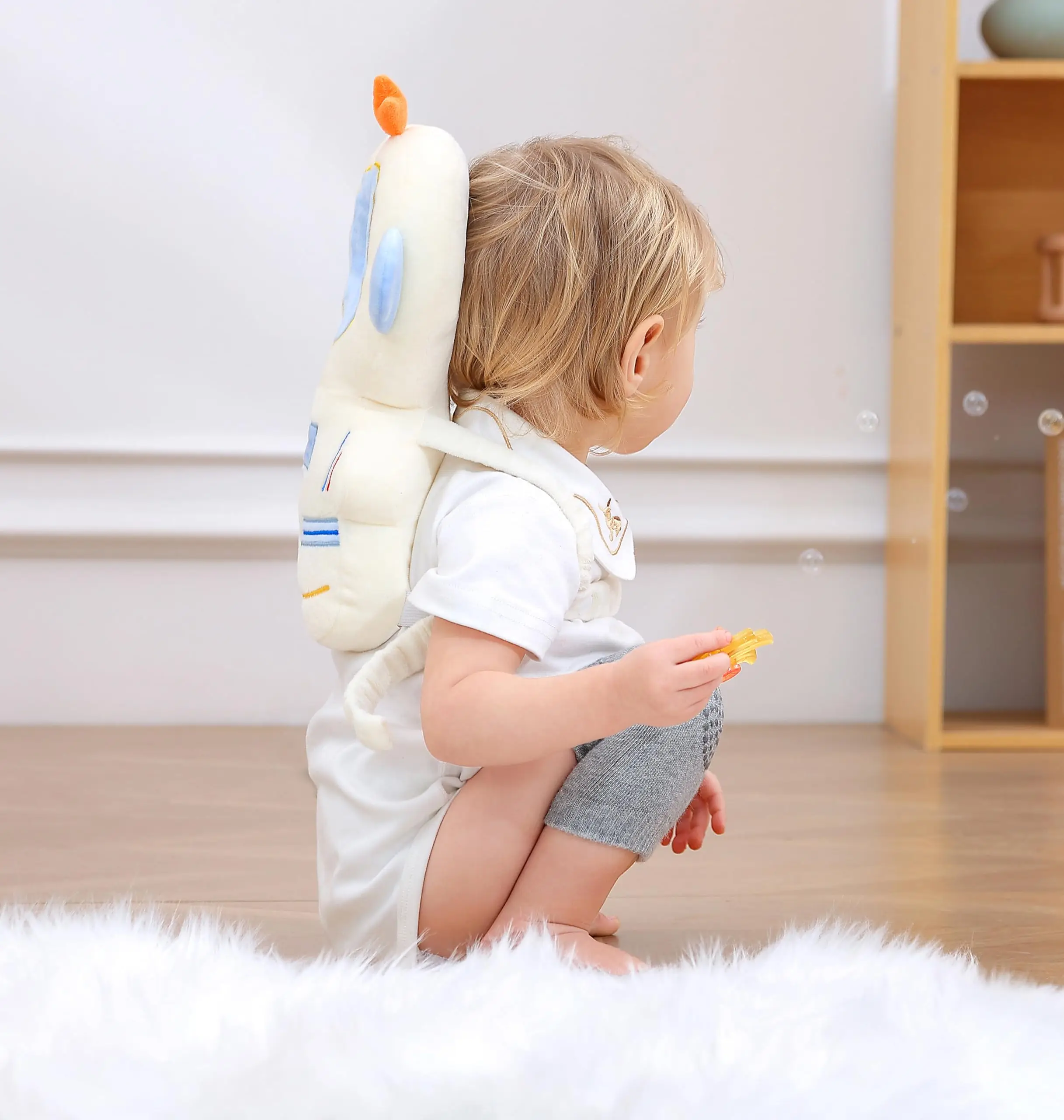 Astronauts Safefy Baby Head Protector Cushion Pillow Backpack Back with 3 Baby Knee Pads for Walking & Crawling