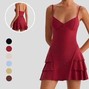 2026 One Piece Pleated Activewear Pleated Skirt Tennis Built-In Pockets Cycling Quick Drying Tennis Skirt