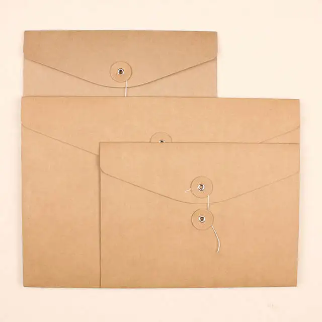 Recyclable kraft paper A4 C4 Plain white Envelope with sealing double-sided tape
