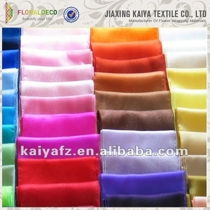Bulk Sale New Design Colorful Polyester Organza Fabric Color Chart
