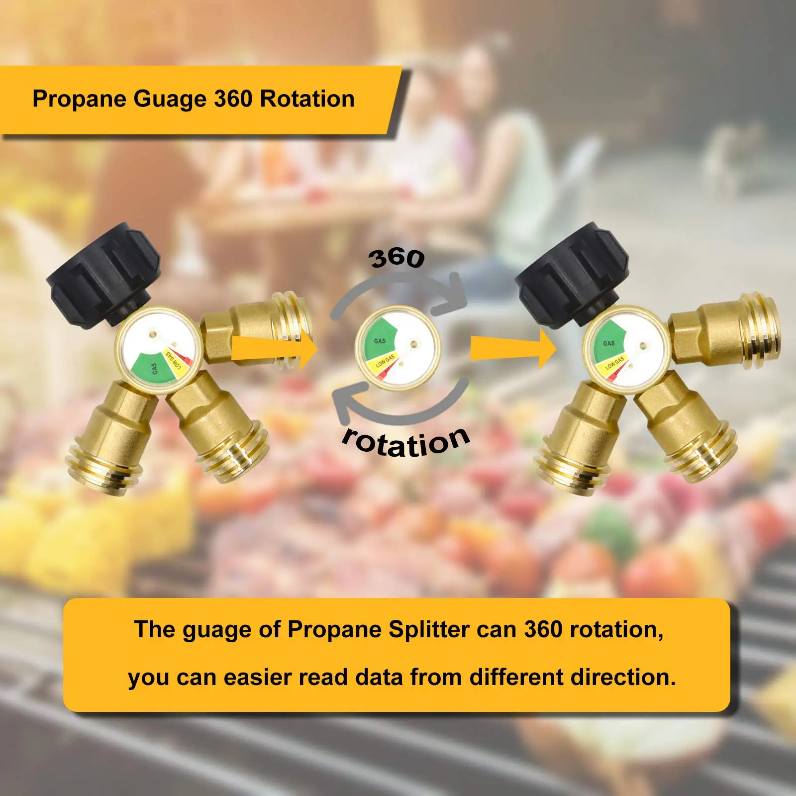 Propane Splitter Column Process 3-in-1 Propane Splitter with QCC/POL Gauge and Shut-Off Valve Swivel ...
