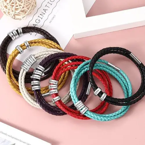 Polyester Cord Bracelet to Personalize - Vintage Letter Beads - Miyuki Beads - Personalization - Women