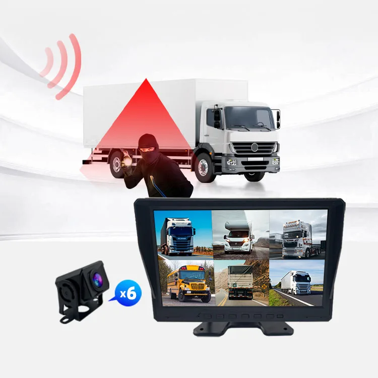 Wemaer 10 Inch Truck Camera Monitor 15m Rear Cable BSD Blind Spot Pedestrian Detection Camera Monitor System for Truck