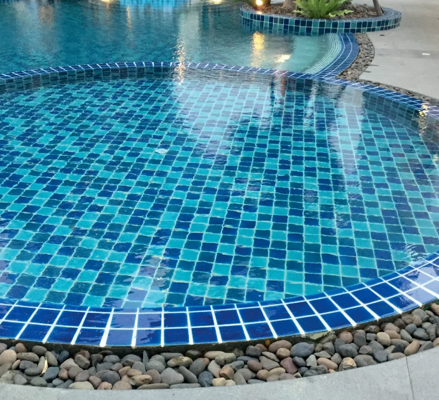Kajaria Swimming Pool Tile Blue Color Mosaic