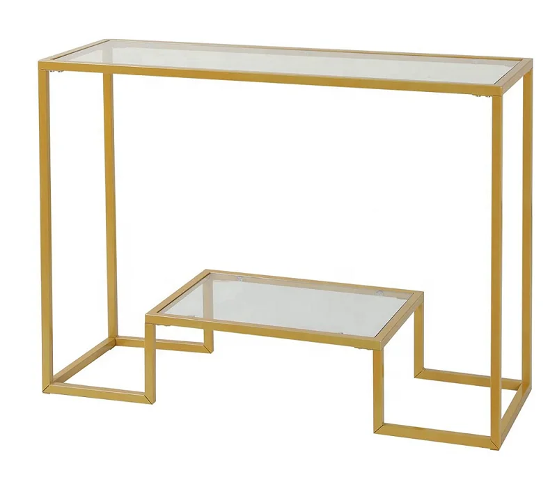 Small Hallway Tables Stainless Steel Leg White Tempered Glass Marble Top Luxury Hall Modern Mirrored Console Table With Storage