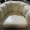 Sedia petalo bianco crema [cuoio cera d'olio]