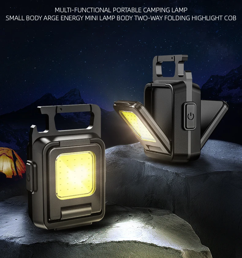 Mini Double COB Portable Led Torch Outdoor Keychain Flashlight Aluminum Body Torches Work Light Touch Light Led Flashlight Torch details