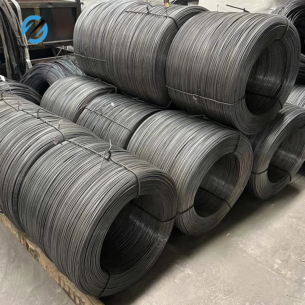 High Carbon Steel Spring Wire for Nail Making SAE 1006 SAE 1008 5.5mm 6.5mm 8mm 10mm Q235 Grade Drawn Wire Rod Raw Material