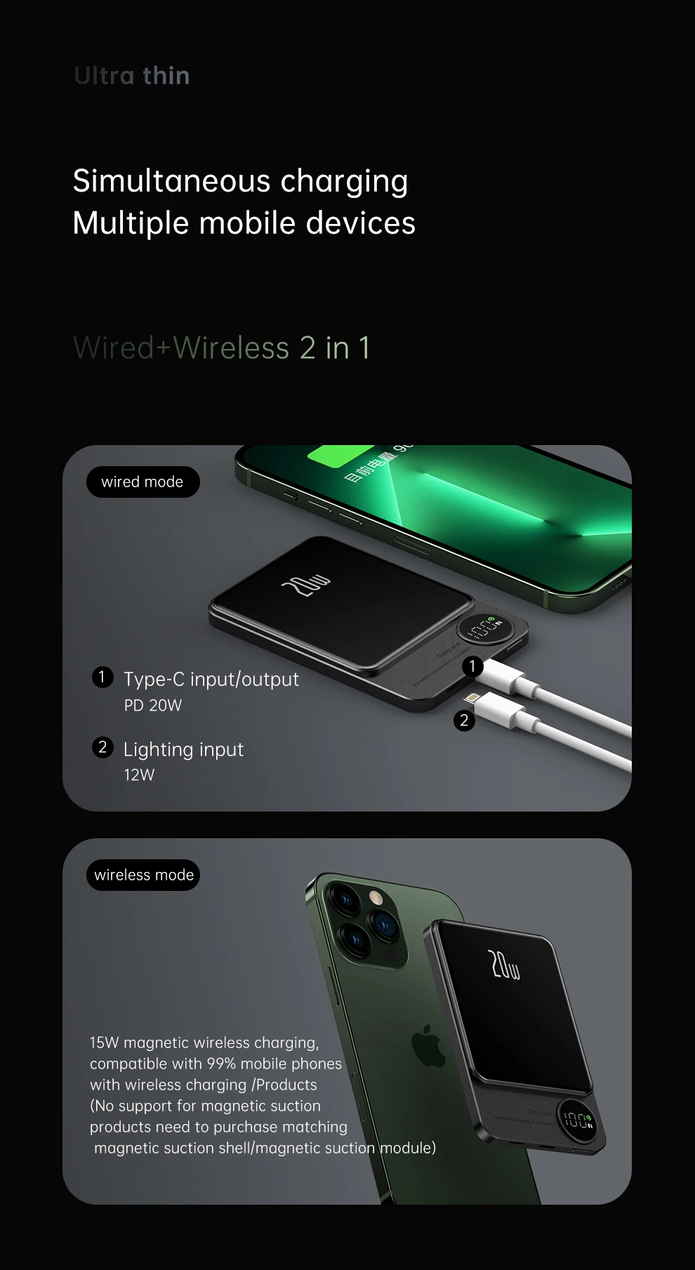 Wireless Charging Xiaomi Black Shark Power Bank Shark Quick Charge