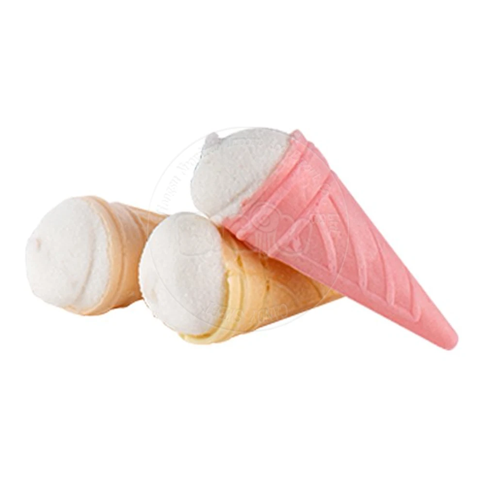 Custom Individually Wrapped Cone Ice Cream Marshmallow Halal for Easter Custom Marshmallows