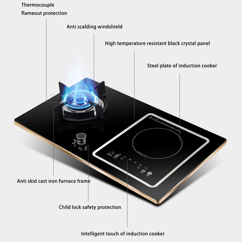 Electric Dual Purpose Gas Stove Desktop Gas Stove Dual Stove Household Embedded