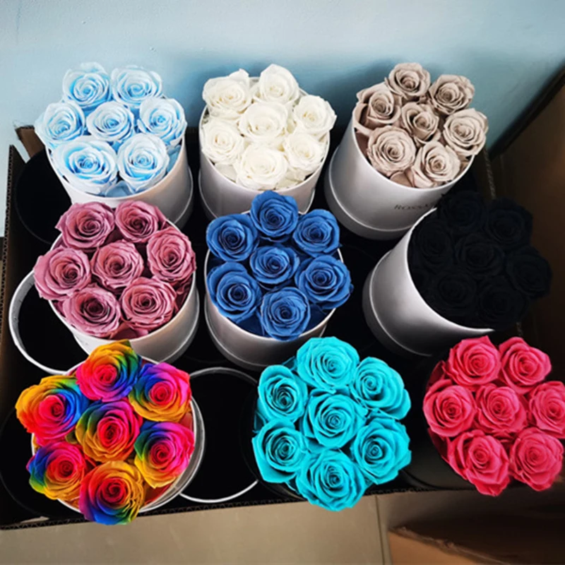 Valentine Gift Hot Sale Everlasting Rose Natural Eternal Immortal Decorative Flower Stabilized Forever Preserved Roses in Box manufacture