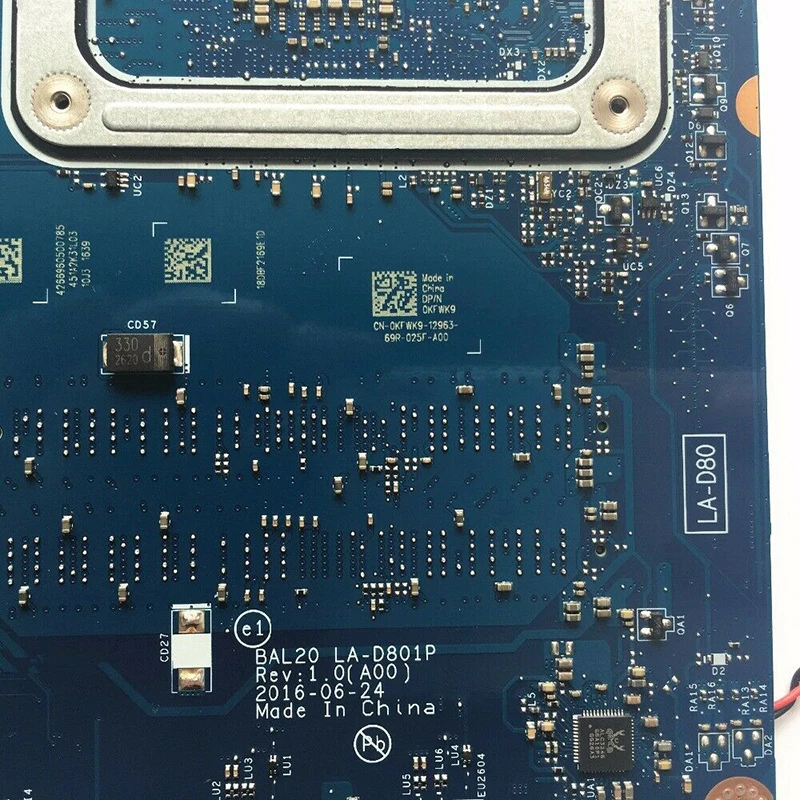 
Новая материнская плата для ноутбука Dell 15 5567 5767 i7-7500U процессор R7 M440 4 Гб материнская плата для ноутбука LA-D801P CN-0KFWK9 KFWK9 