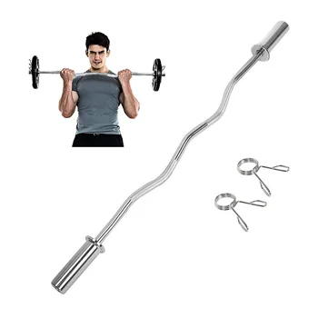 Wheightlifting Fitness Equipment Stainless Steel Super Z EZ Biceps Triceps Bar Curl Barbell Bar Rod