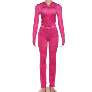 Dropshipping 2026 Boutique Wholesale Autumn Fall Winter Gym Wear Sports Hoodie 2 Piece Set Women