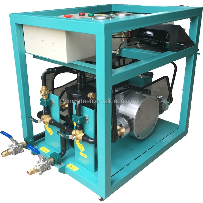 R245fa R123 Low Pressure Refrigerant Recovery Charging Machine 2HP Air Cooled Recovery Unit AC Recharge Machine