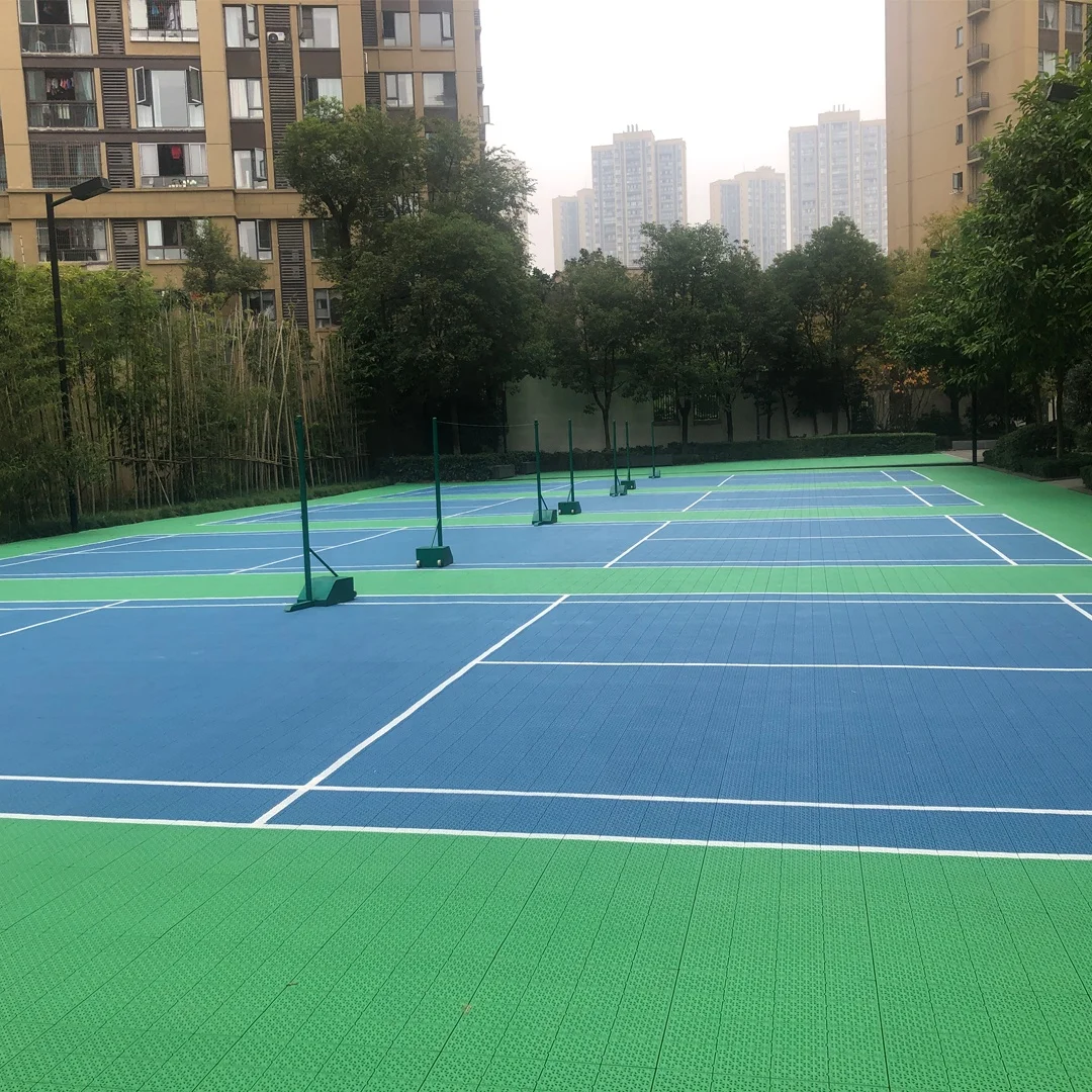 Blue PP Tiles Outdoor Multi-Purpose Basketball Sports Court Artificial Grass Sports Floor Supplier