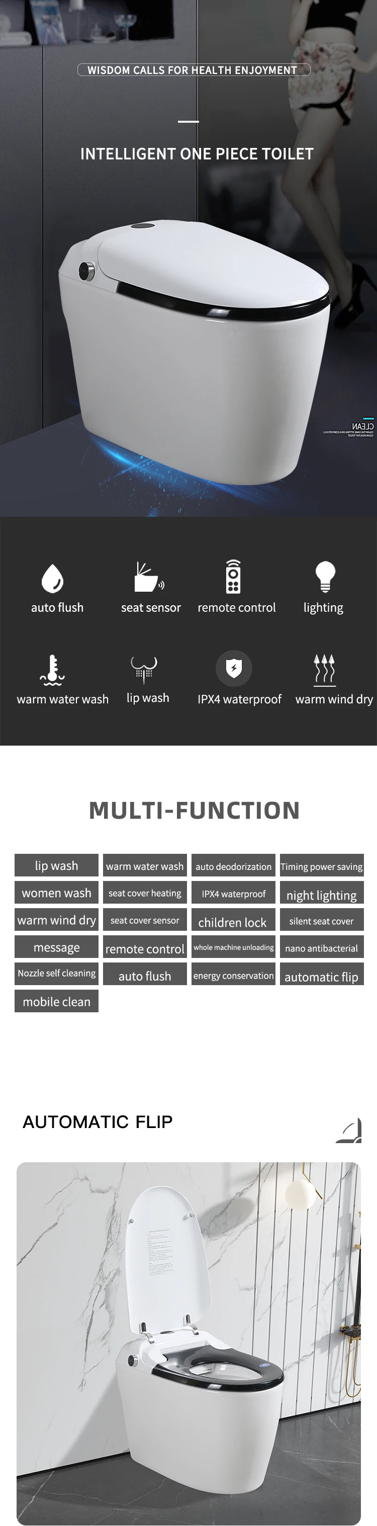 product hot selling sanitary ware electric heated auto flush toilet bowl ceramic intelligent automatic smart toilet with bidet-18