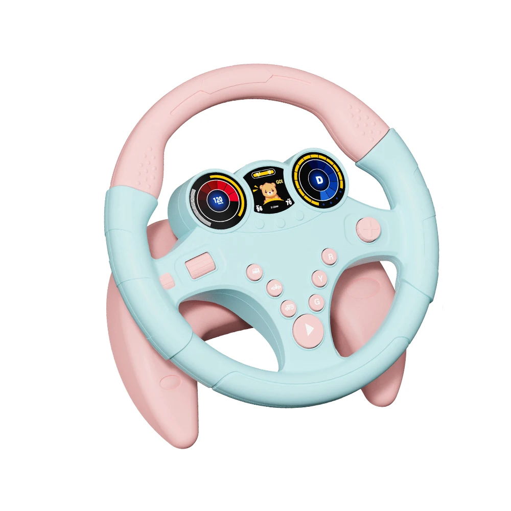 New Products Eco-friendly Fashion Educational Games Foot Pedal Simulation Driving With Light Music Steering Wheel Toys for Kids