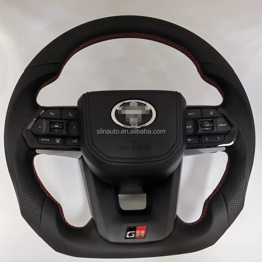 Leather Steering Wheel - Compatible With Toyota Land Cruiser Prado LC Series