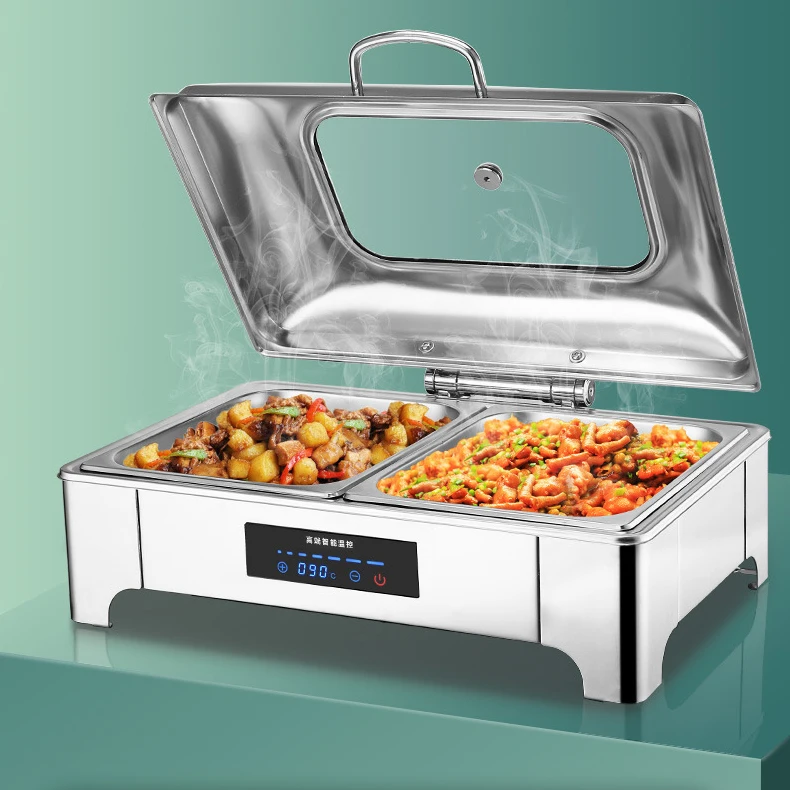 Stainless Steel Chafing Dish Set With Electric Or Fuel Heater Chafing