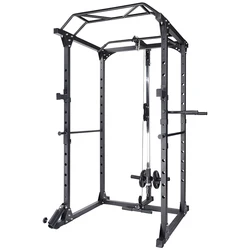 Multifunction Adjustable Power Rack With Lat Pull Down & Pull Up Bar