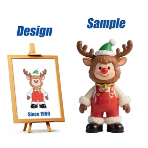 Shengye Custom Cute Elk Reindeer DIY Resin Statue Christmas Holiday Decorative Desk Ornament Craft Toy PVC Vinyl Action Figure