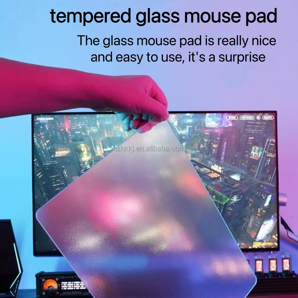 Tempered Glass Mouse Pad Sublimation Gaming Mousepad Large Desk Mat,Oem