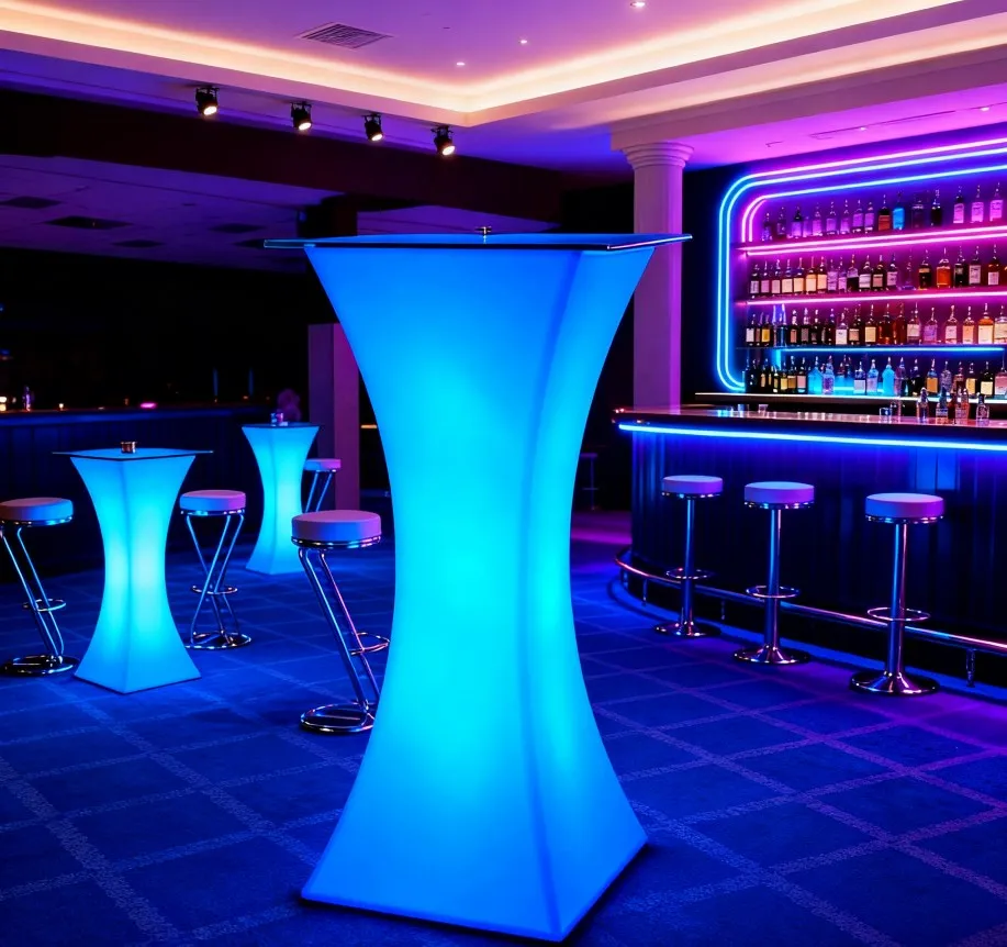 LED square corner bar  table