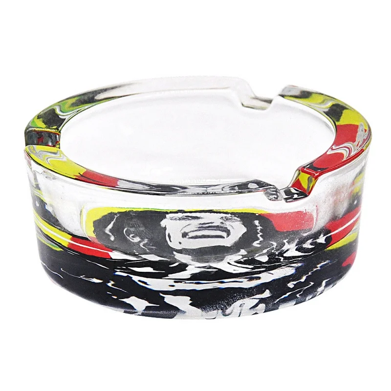 Wholesale Cheap Custom Logo Portable Clear Glass Ashtray 85 mm Classic Design Style for Home Use Cigar & Cigarette Ashtray