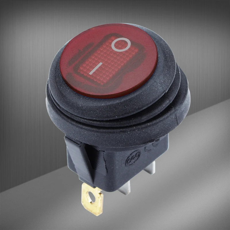 12V 20A Waterproof Round Rocker Switch - KCD1 Series ON-OFF SPST for ...