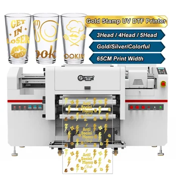 60CM Cup Warps Uv Dtf Film Gold Foil Digital Printing Plotter With Laminator Bottle Roll Label Crystal Sticker Printer Machine