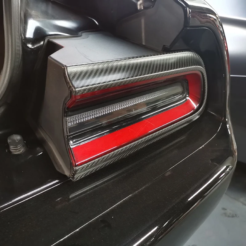 Dry Carbon Fiber Fibre Car Parts Accessories Rear Light Cover For Dodge Challenger 2015-2022