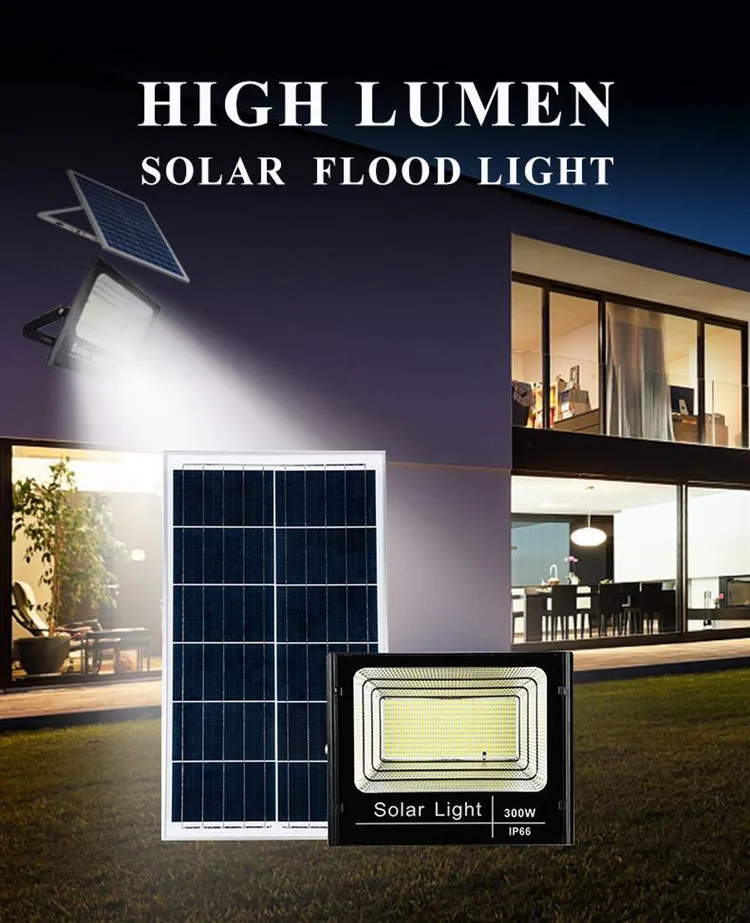 Light Outdoors Flood 100w Lamp IP66 Waterproof Solar Energy Led Gate Light