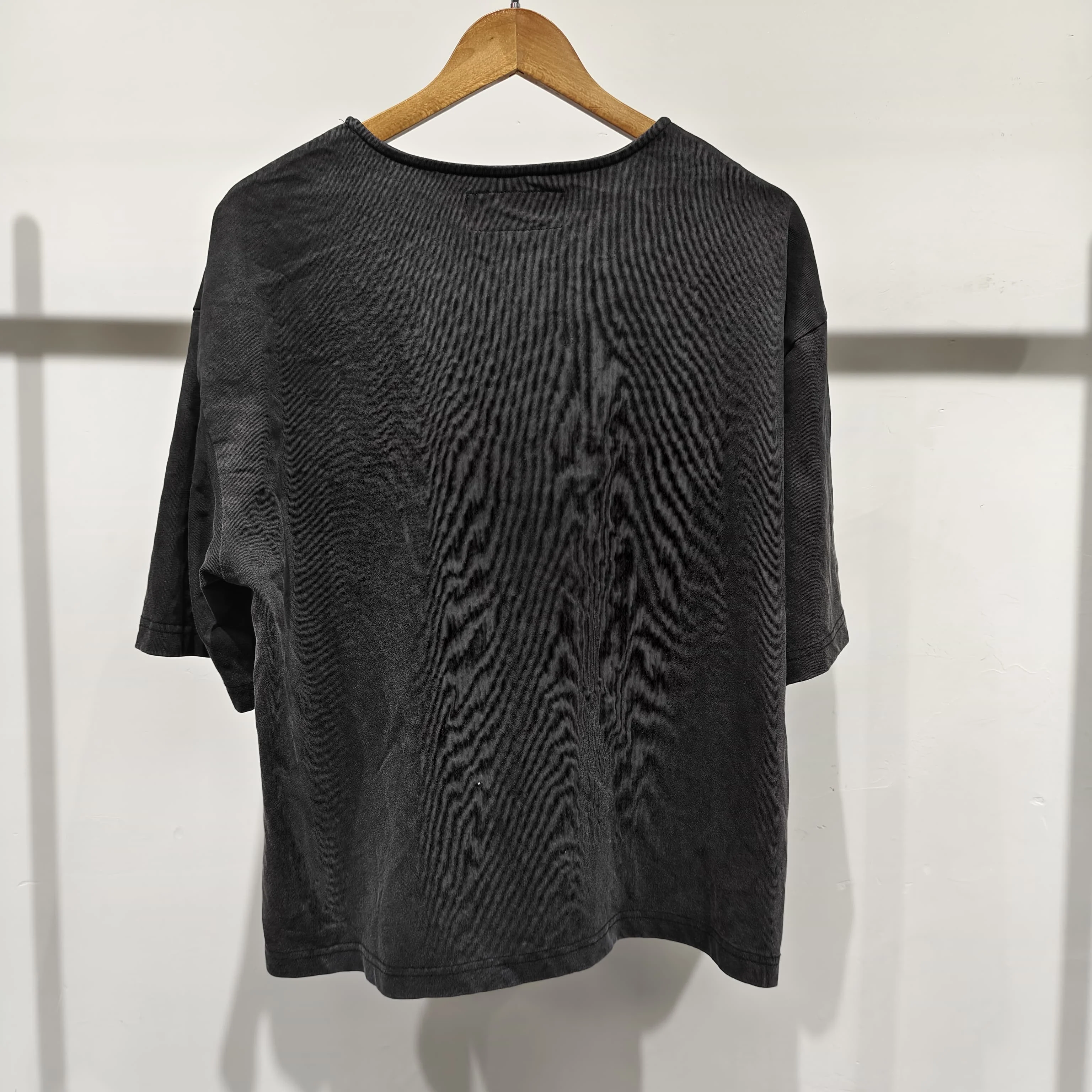 Custom Rhinestone Acid Wash O-Neck Boxy Fit Heavyweight Cotton Cropped Graphic Screen Print Oversized Men Streetwear T-shirt gallery 2